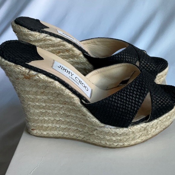 Jimmy Choo Wedge Sandals 37/7 - Picture 4 of 7